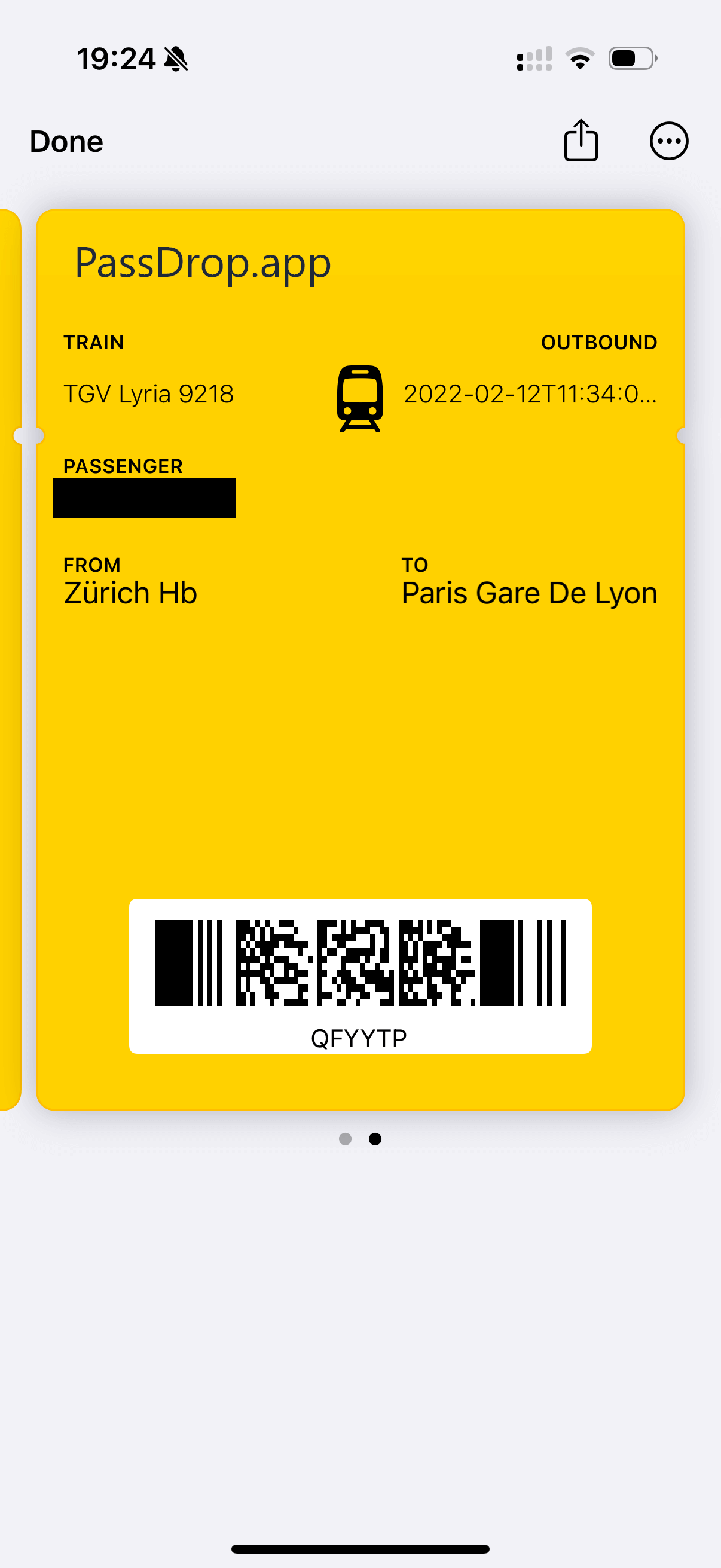Train Ticket Wallet Pass